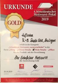 Mitteldeutscher Mettwurst-Pokal 2019 - Dicke Stracke (Gold)